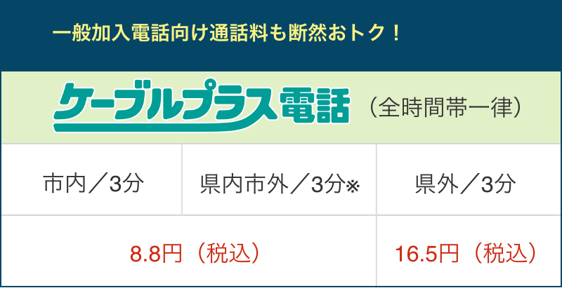 一般加入電話や携帯電話への通話料